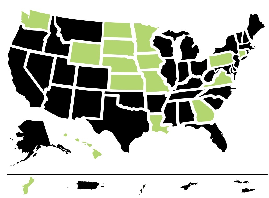 Map of states with scholarships